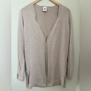 Dale of Norway Medium Merino Wool Cardigan Nordic Snowflake Knit Neutral Tan